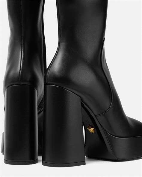 versace patent leather boots|Versace aevitas platform boots.